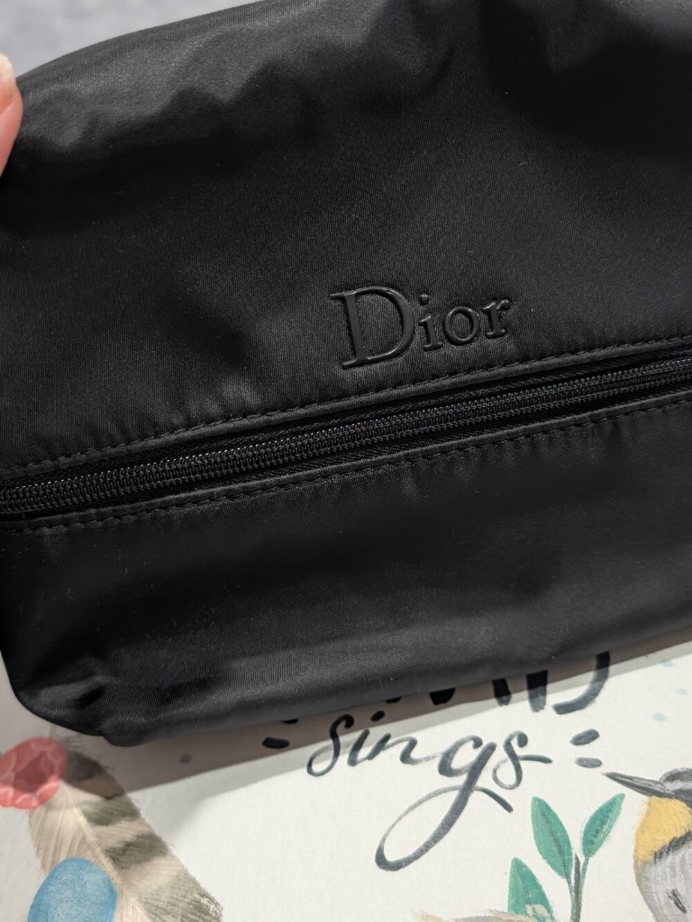 Authentic Dior Beauty Black Nylon Cosmetic Pouch / Toiletry Travel Case